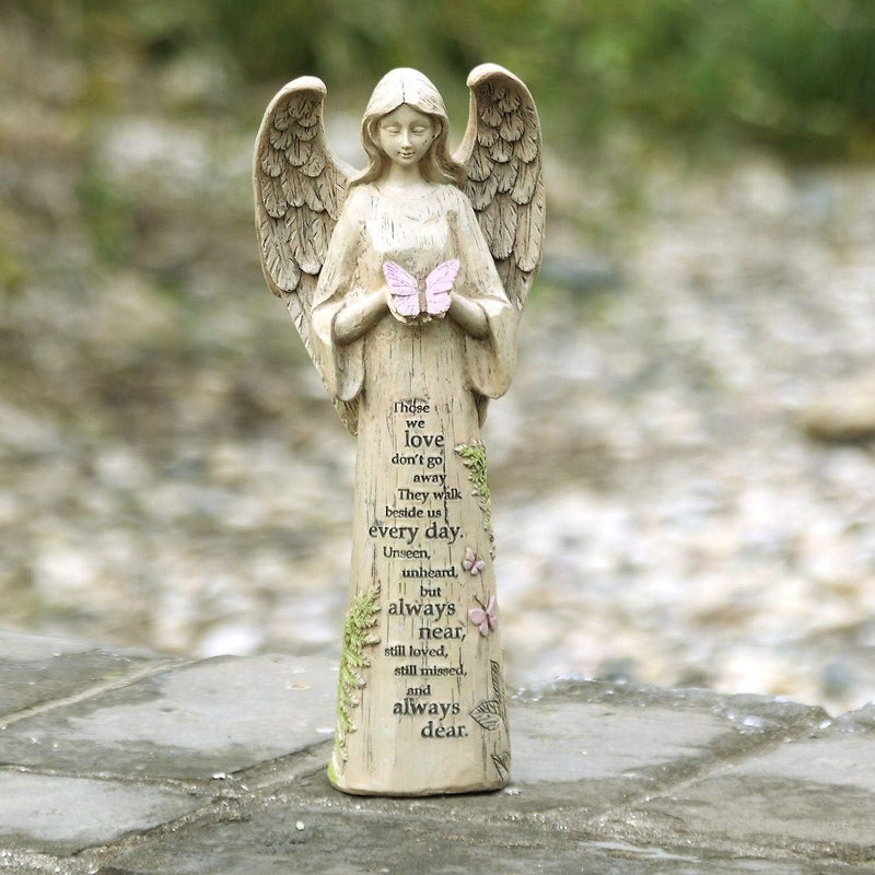 IVYHOME Ivy Home Standing Angel with Butterfly Garden Statuary - Image 3